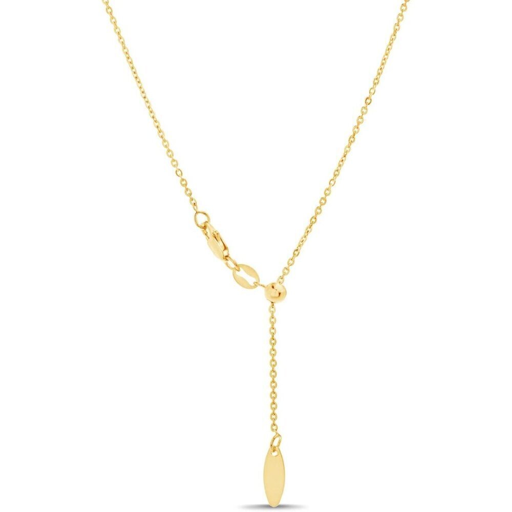 Women Yellow Cable 925 Sterling Silver 14-24" Adjustable Chain Necklace Jewelry
